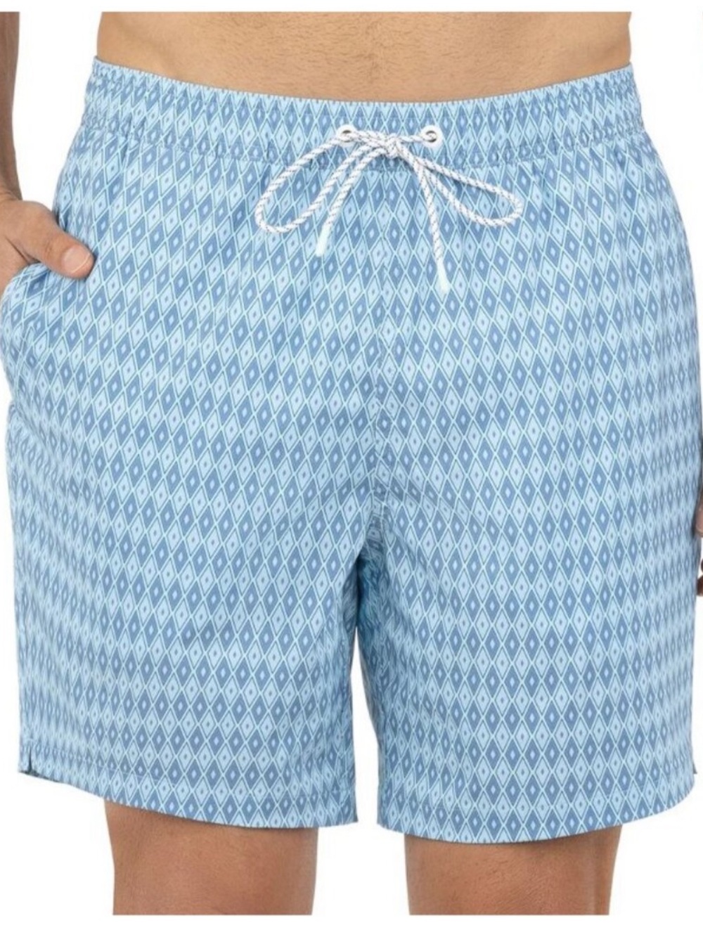 Bonobos Blue Diamond-Pattern Swim Trunks S